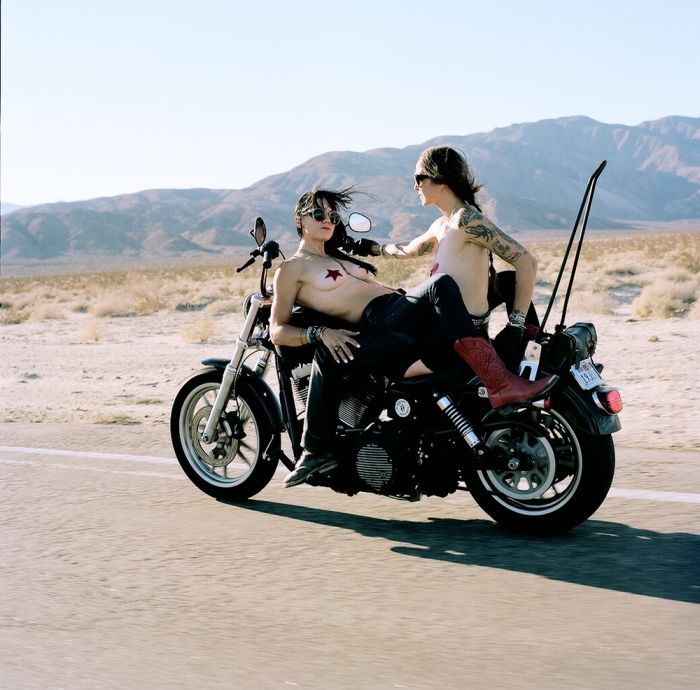 Girls on a motorcycle in Okayama