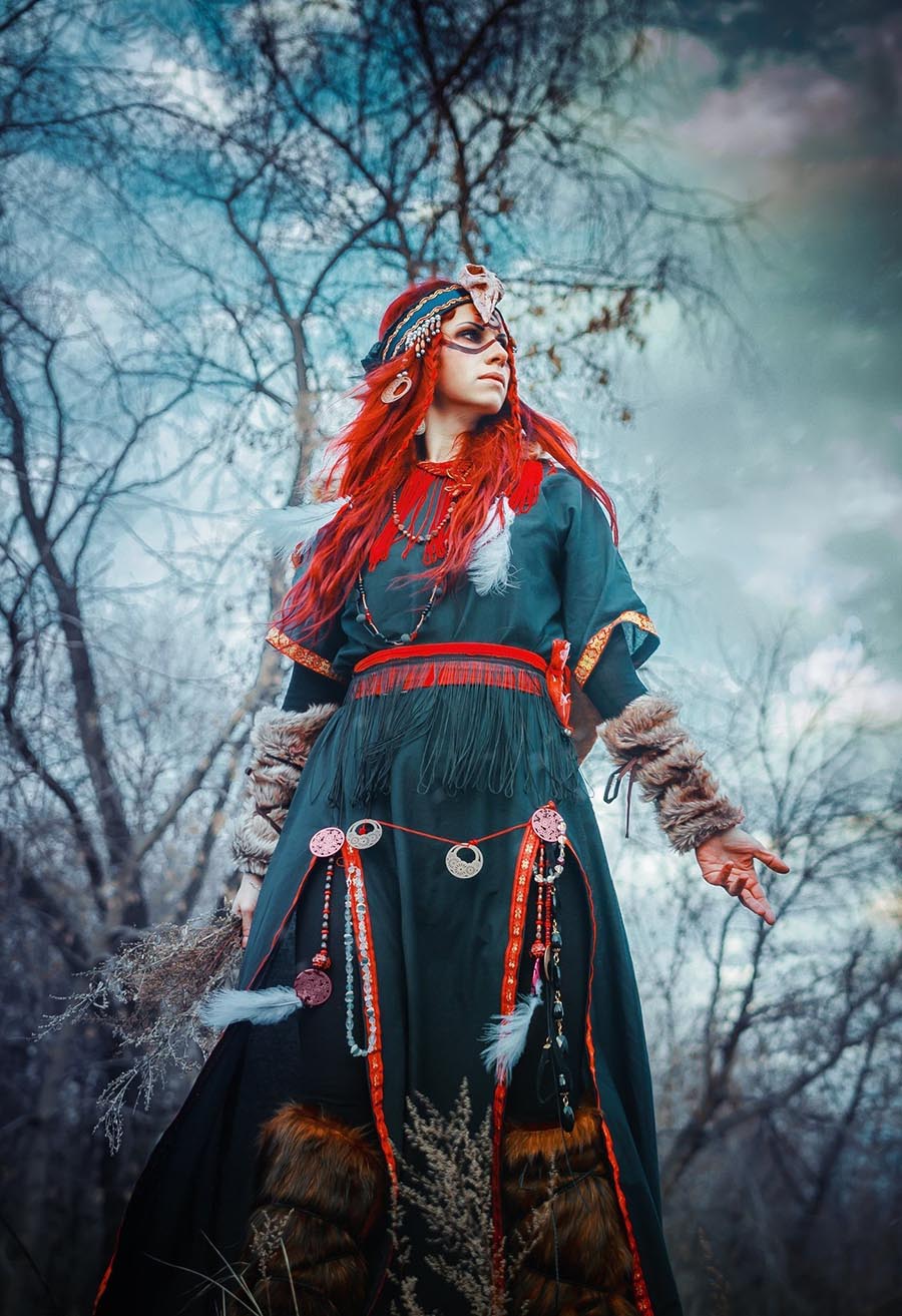 Girls in Slavic costumes underwear in Okayama