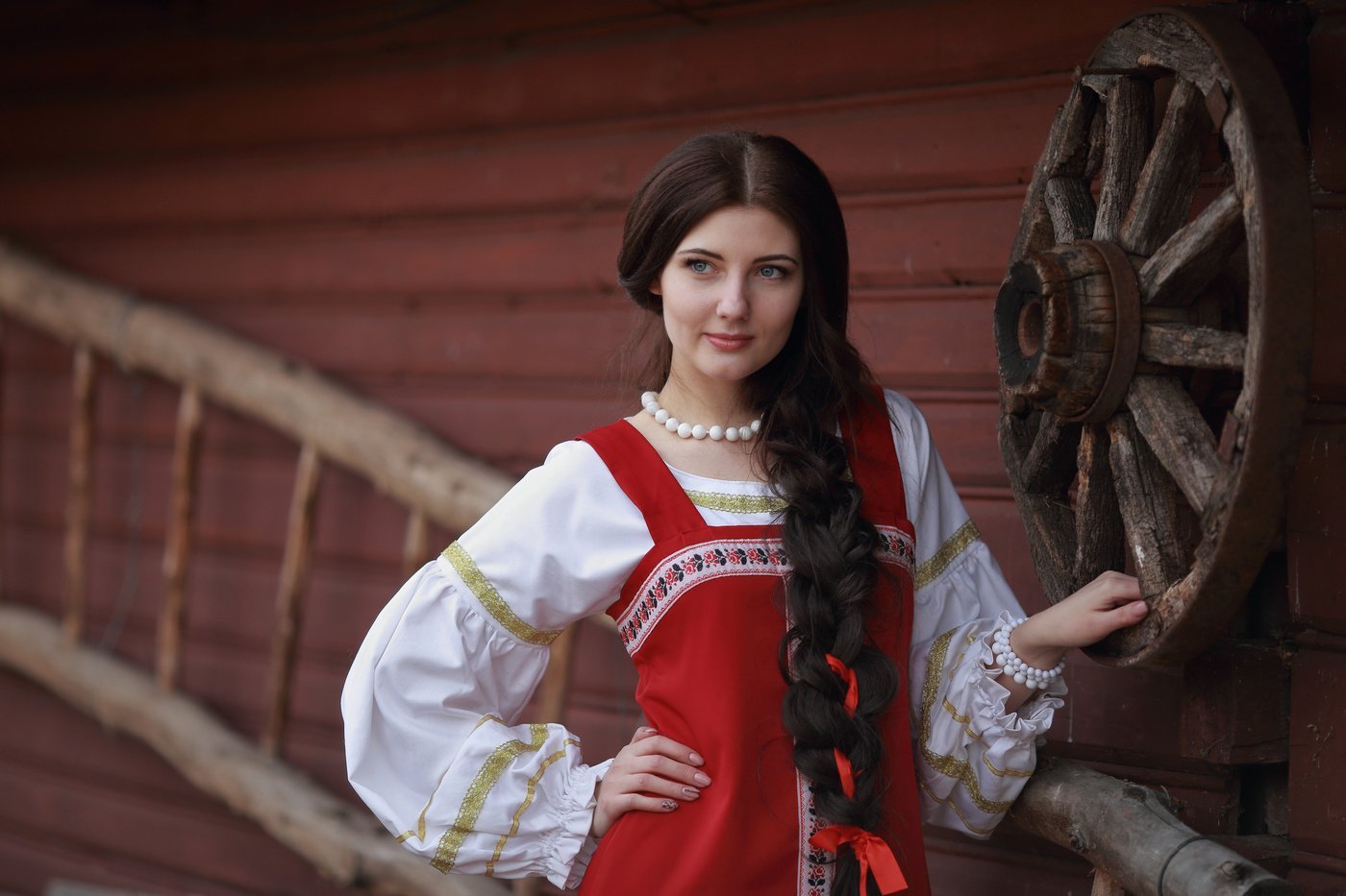 Girls in Slavic costumes in Okayama