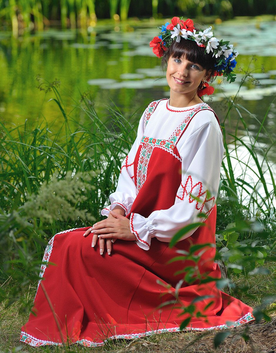 Beautiful girl Girls in Slavic costumes in Okayama